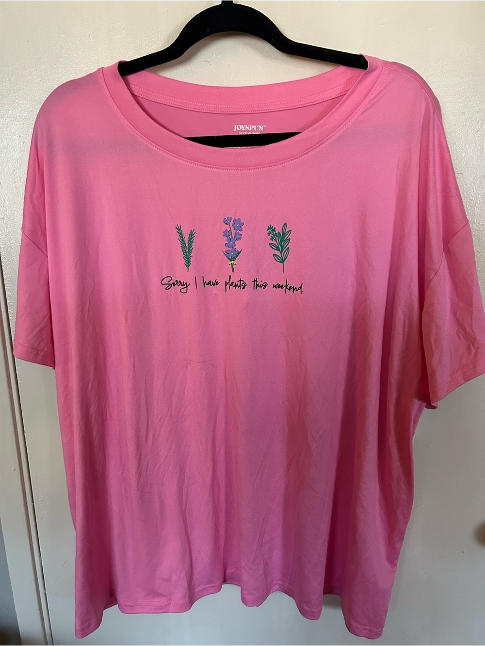 Joyspun Pink Floral Graphic Sleep Top